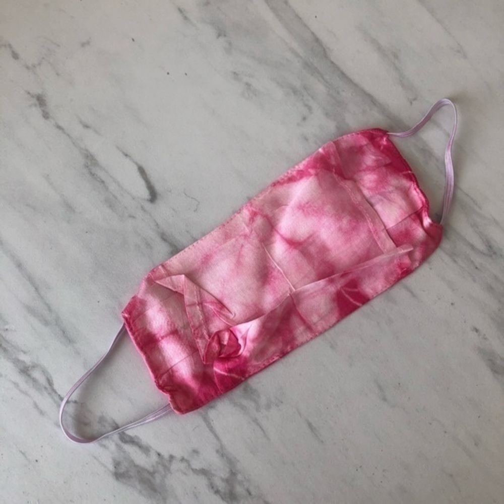Posh Love Tie Dye Face Mask Pink White NWT - Picture 3 of 3